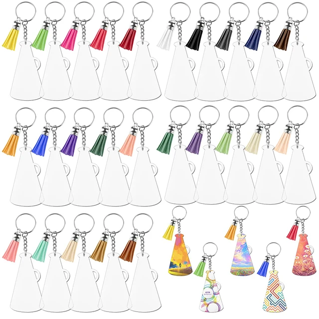 40pcs Round Acrylic Keychain Blanks Set Including Clear Circle Keychains  Blank Key Rings Tassels Jump Chain for DIY Crafts - AliExpress