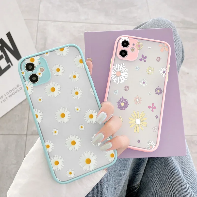 Daisy Flower Shockproof Full Screen Case with Color Hard Border