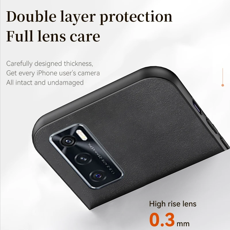 X90 X80 IQOO 11 10 Pro Custodia in pelle di pecora per V20 SE V27 V25E VIVO V23 V21E Copertura del respingente del silicone_voghion.com