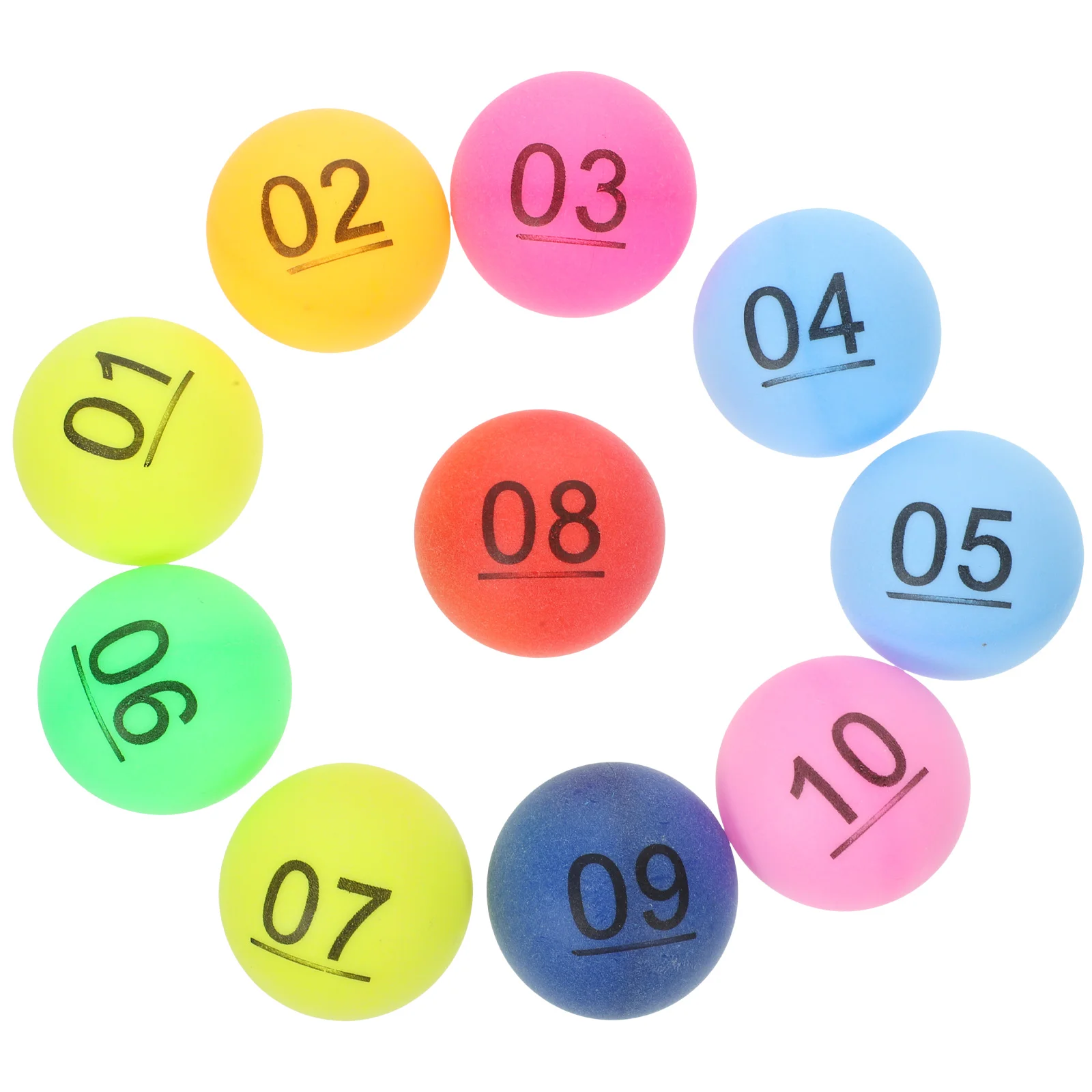 10 Pcs Color Number Ball Lottery Box Selection Party Draw Table Tennis Numbered Balls Pp Small Game