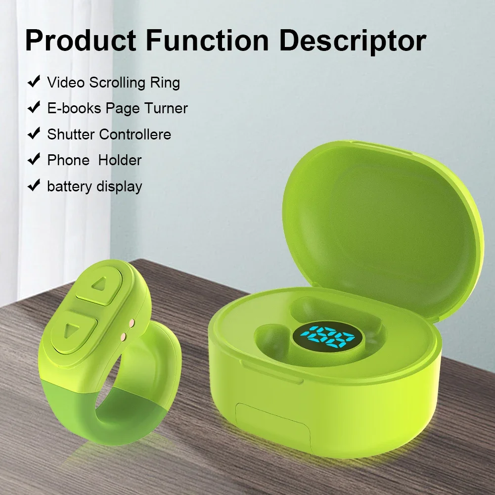 For Tiktok Fingertip Remote Scrolling Ring Wireless Camera Shutter Selfie Button Button Bluetooth With Charging Case For TIKTok