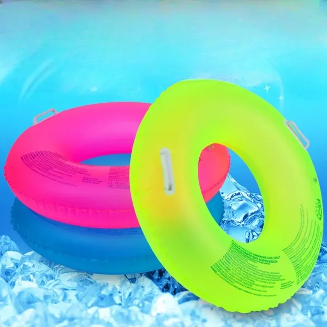 Fluorescent Inflatable Toys Outdoor Swimming Ring Color Random Summer Pool Beach Swimming Floating Water Toys for Kids Adults 4
