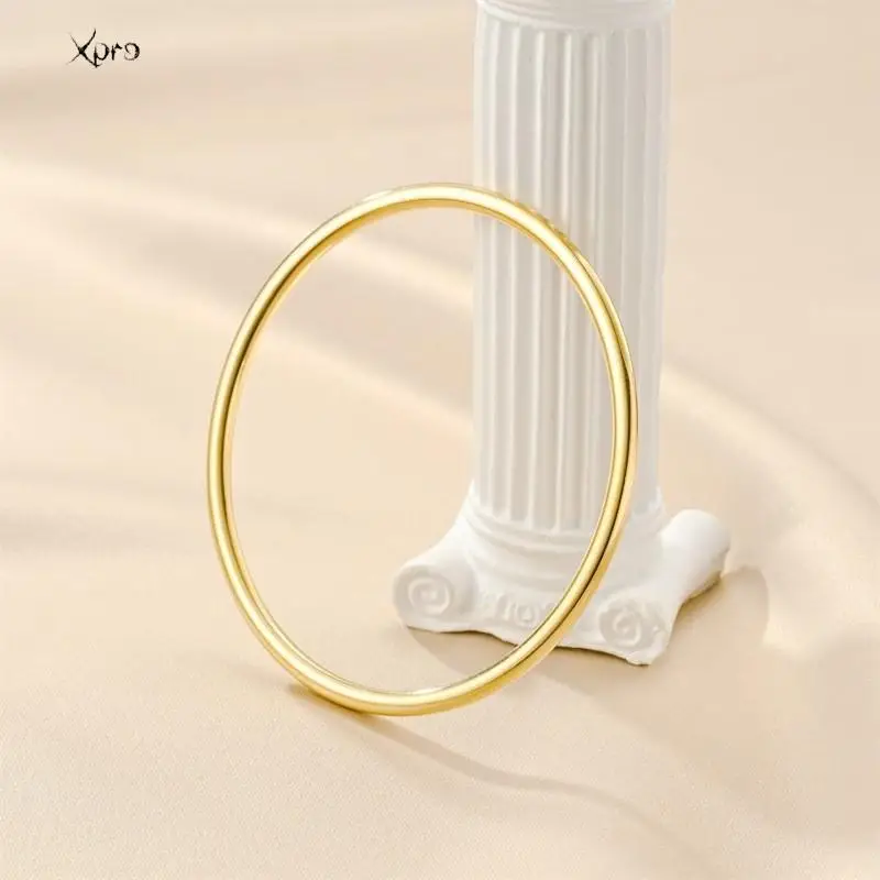 Stainless Steel Bracelet For Women Round Minimalist Elegant Gold Color Women's Accessories Popular Jewelry