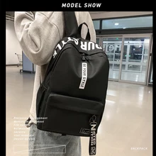 

Fashion Backpack Men Canvas Solid Color Women's Backpack Student Zipper School Bag For Teenager Girls School Backpack Female