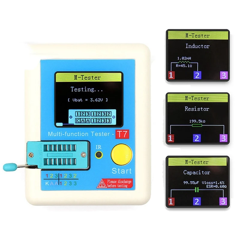 1.8 Inch Colorful Display Multifunctional TFT Backlight Transistor LCR-TC7 Tester For Diode Triode Capacitor Resisto