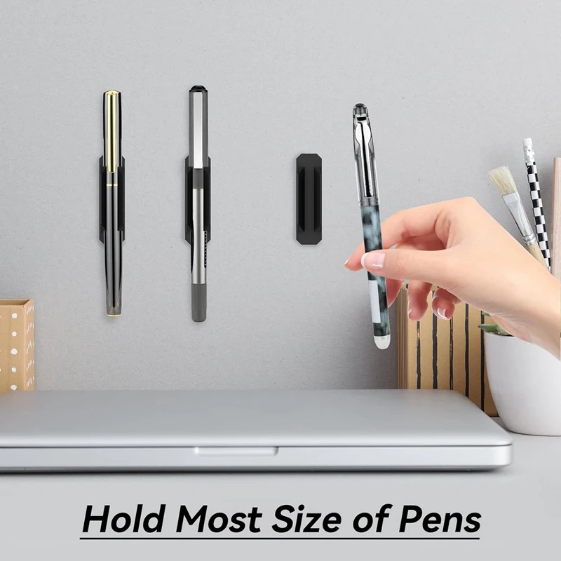 접착식 펜꽂이 클립보드 펜꽂이 스틱 온 연필꽂이, 자체 접착식 실리콘 펜슬 마커 클립, 16 팩
