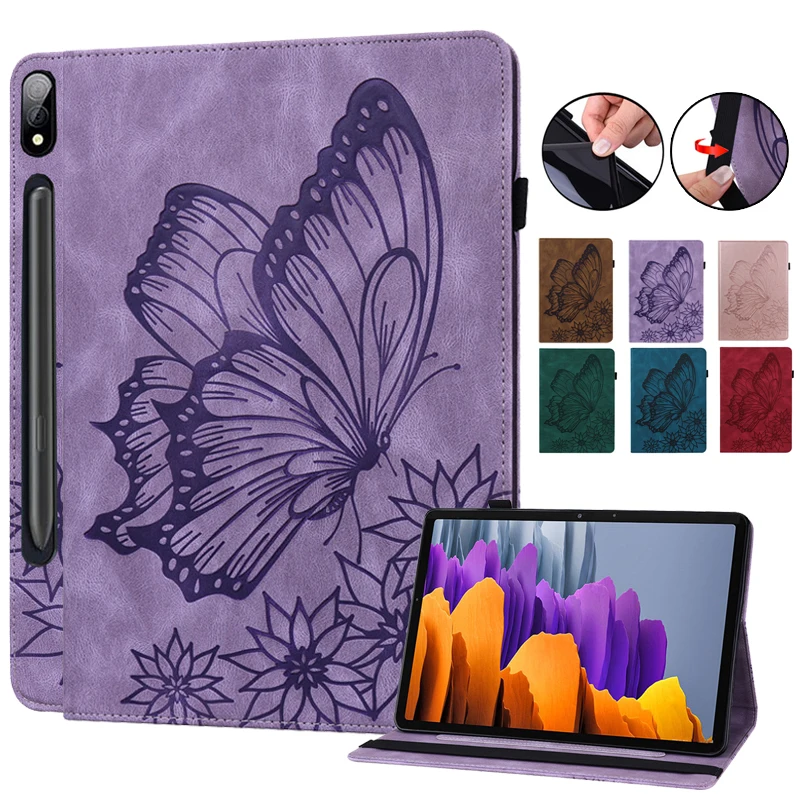 For Samsung Tab S7 S8 Case 11 Inch Sm-T870 X700 Cute Butterfly Painted Soft Tpu Back Cover For Samsung Galaxy S8 S7 Tablet Case