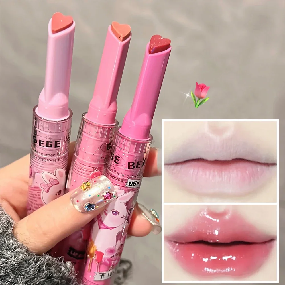 Penna Per Rossetto Lucidalabbra 3 Pz/Set A Forma Di Cuore Idratante Trasparente Glitter Lucidalabbra Crystal Cherry Pink Lip Glaze Makeup