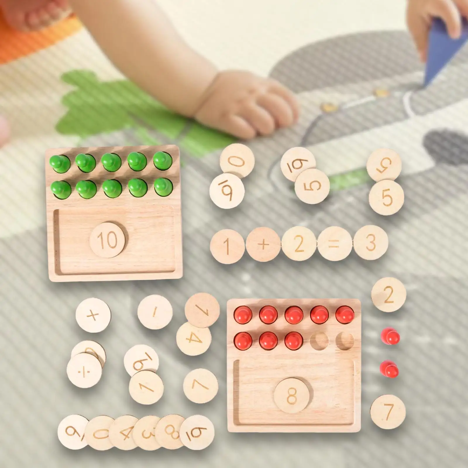 

Wooden Math Manipulatives Educational Early Learning Montessor Toys for Home Teaching Classroom Birthday Gifts Ages 3+ Preschool