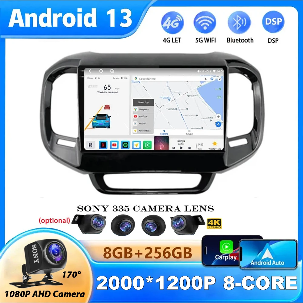 

360 Camera Android 13 For FIAT Toro 2017 - 2021 Car Radio Auto Navigation GPS Carplay Stereo 4G WIFI DSP Multimedia Video Player