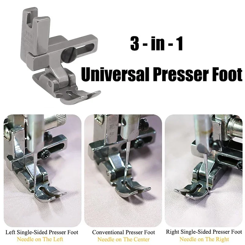 Presser Foot #T3 Adjustable Lockstitch Industrial Sewing Machine Accessories Foot For 1-Needle Universal Cording/Regular/Zipper