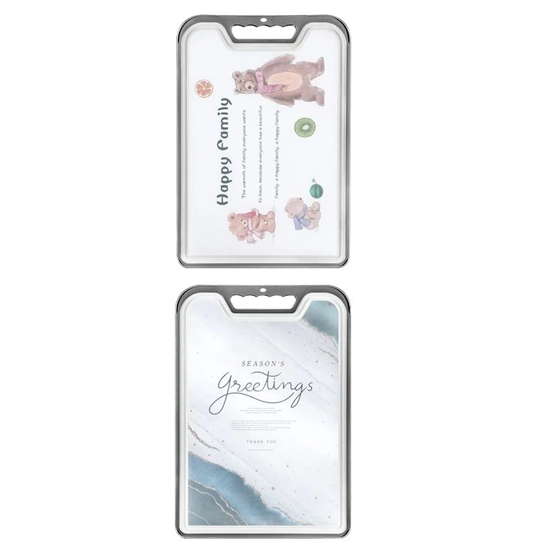 

Разделочная доска из нержавеющей стали 304, кухонная двухсторонняя зернистая разделочная доска двойного назначения