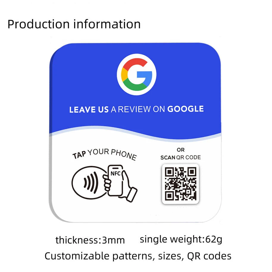 맞춤형 아크릴 QR 코드 간판, 인스타그램에서 팔로우하세요, NFC 탭 소셜 미디어 간판, 구글 리뷰, 페이스북 카드, 비즈니스 디스플레이 플레이트