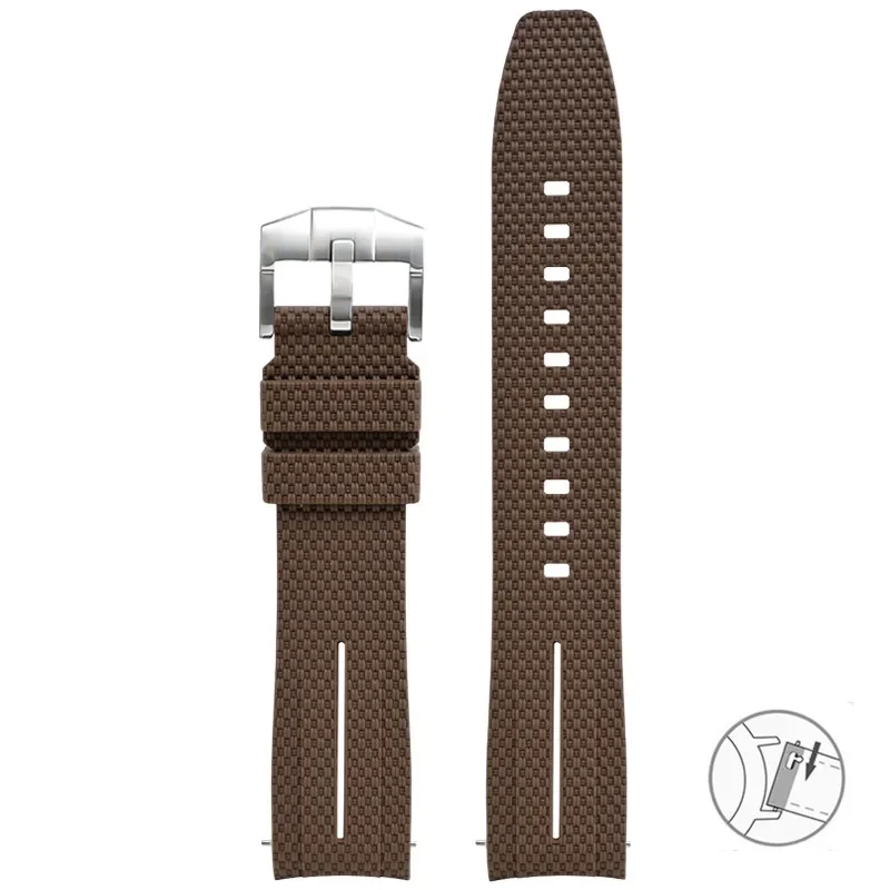 Curved End Silicone Quick Release Watch Band - 20mm Rubber Strap
