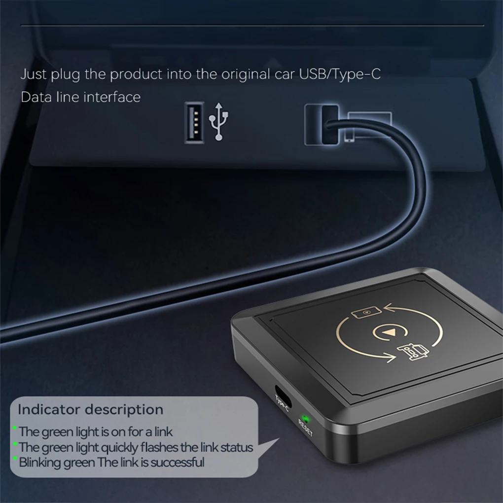 5.0Bluetooth Wireless CarPlay/Android Auto Dongle Plug&Play Auto Connection for Car with Both Wired CarPlay&Wired Android
