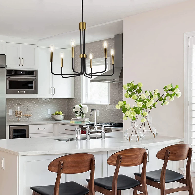 8灯シンプルシャンデリアペンダントライトブラック黒シャンデリアランプブラック 8灯シンプルシャンデリアペンダントライトブラックこげ茶錆加工