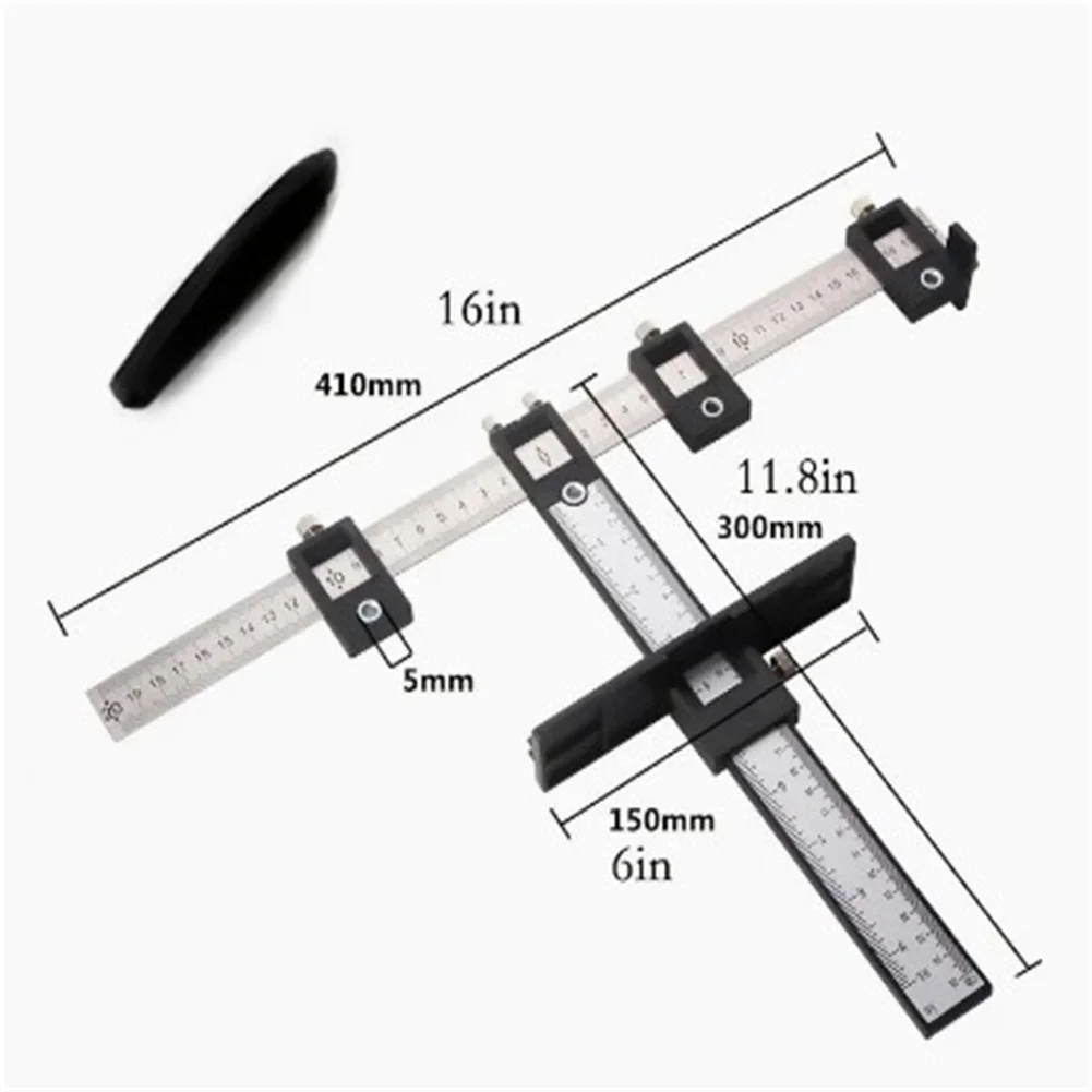 woodworking drill accessories Cabinet Hardware Jig Tool Wood Drilling Dowelling Guide Adjustable Punch Locator For Handles Knobs Installation Dropshipping