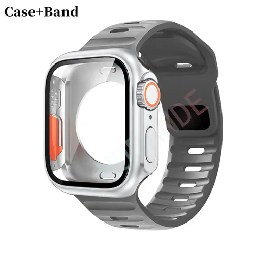 Silicone strap For Apple Watch 44mm 45mm 41mm 40mm Bracelet+Screen protectores Change to Ultra For iWatch Series 9 8 7 SE 6 5 3 - Image 52