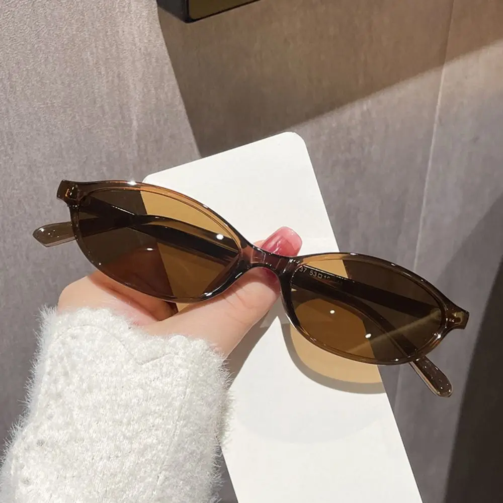 UV Protective Retro Sunglasses Oval Frame Street Decoration Outdoor Sunglasses Black Shades Photos Accessories Driving Glasses 2