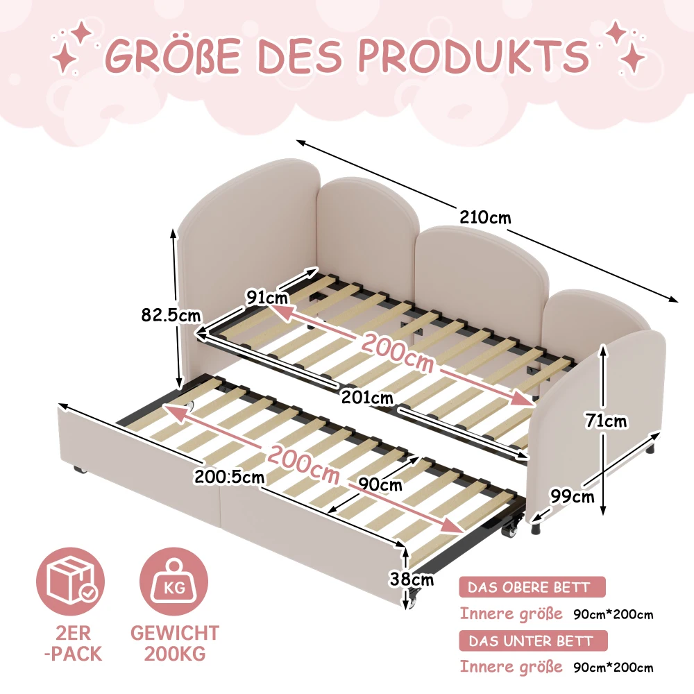 SOFTSEA Twin-Size-Tagesbett, Aufbewahrungsschubladen, samtgepolstertes Tagesbett, Schlafzimmer, Wohnzimmer, modernes Schlafsofa, Tagesbett, Rahmen für Wohnzimmer – Detail 22