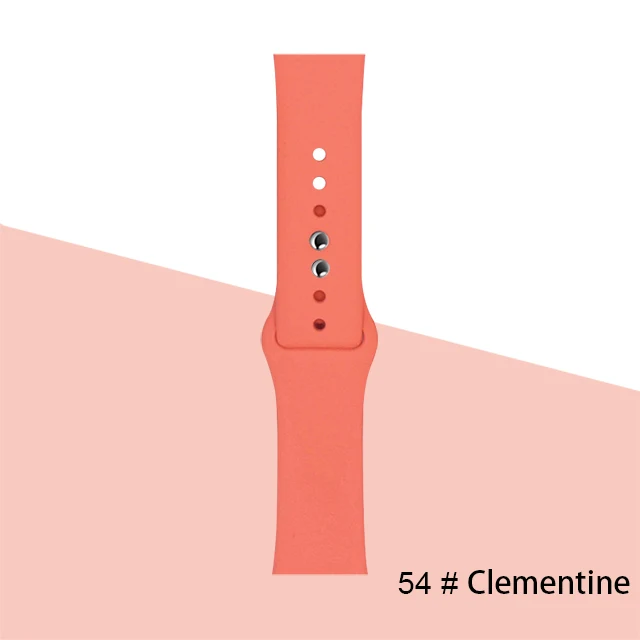 Silicone Strap For Apple Watch band 45mm 41mm 44mm 40mm 38mm 42mm Watchband Bracelet Correa For Iwatch Series 6 Se 5 4 3 7 Clementine-54
