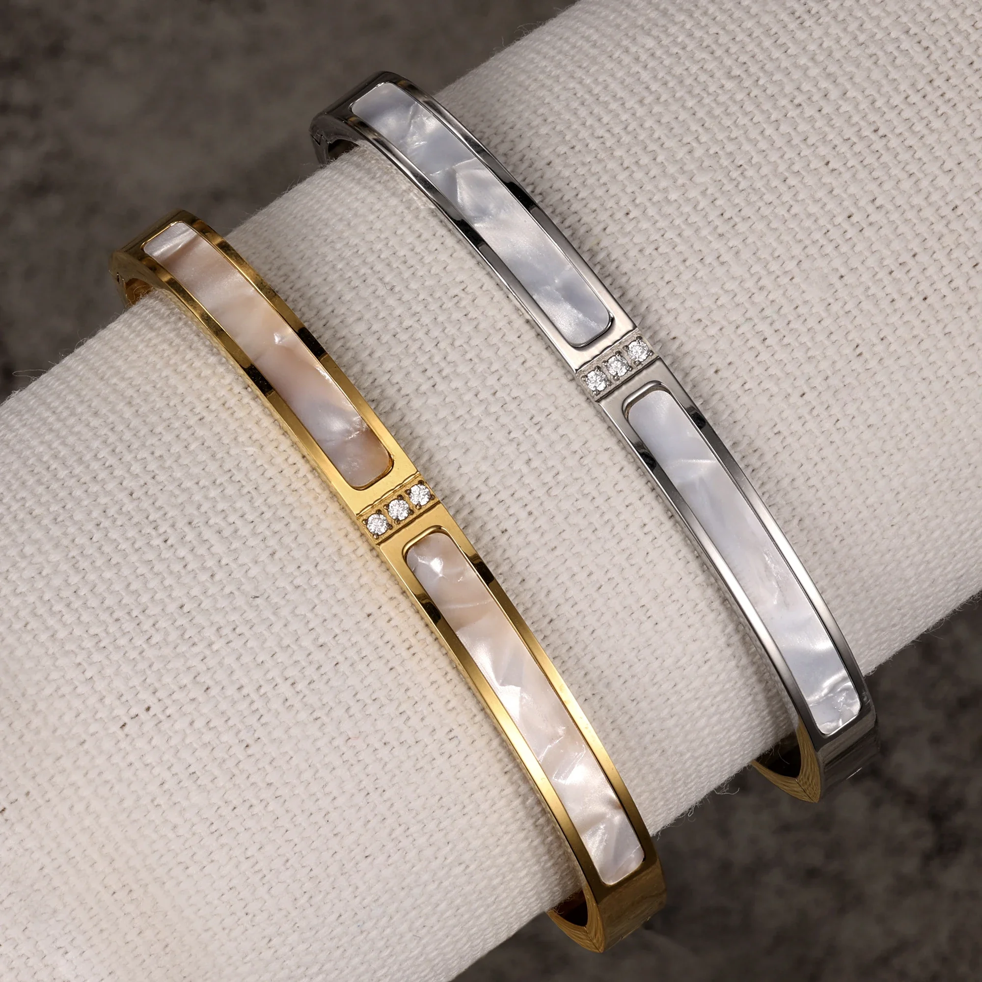Gold Zircon Bangle 1