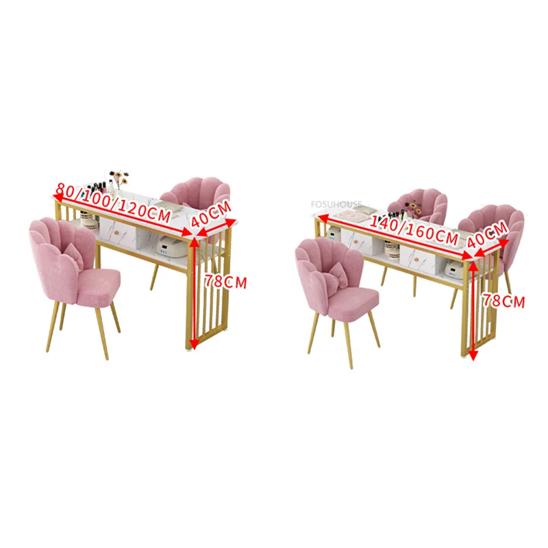 Nordic Wrought Iron Manicure Station for Commercial Furniture Nail Tables Simple Economical Upscale Professional Manicure Table
