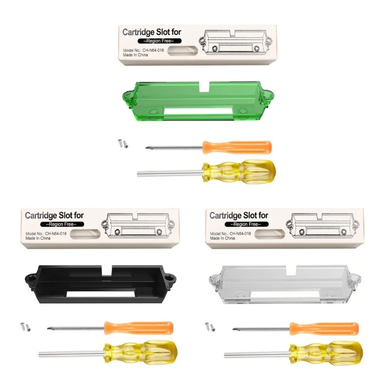 

Gaming Accessory Replacement Cartridge Slot Fit for N64 Game Machine Game Card Slot Tray Game Card Slot with Screwdriver