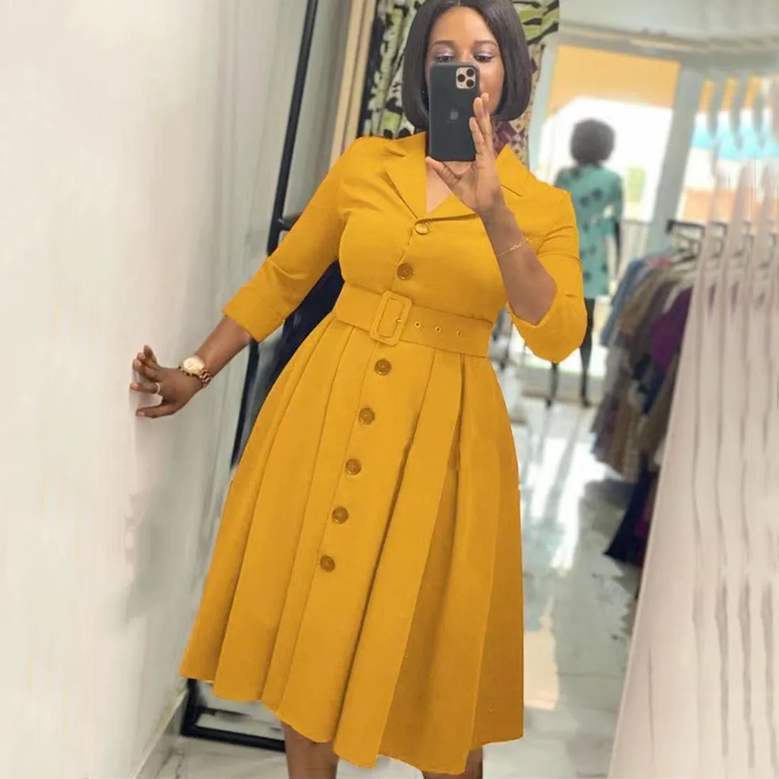 

Elegant African Dresses for Women Spring Summer Africa Clothing Office Lady Party Slim Dress Dashiki Ankara Outfits Robe