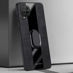 Luxury Leather Magnetic Ring Holder Phone Case - Premium Silicone Protection for Nova 6 4G (Black)