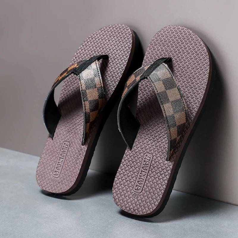 Men Slippers Outdoor Flip Flops Summer Open Toe Non-slip Home Flat Shoes Breathable Soft Trendy Men Beach Slippers soft slippers summer slippers men shoes