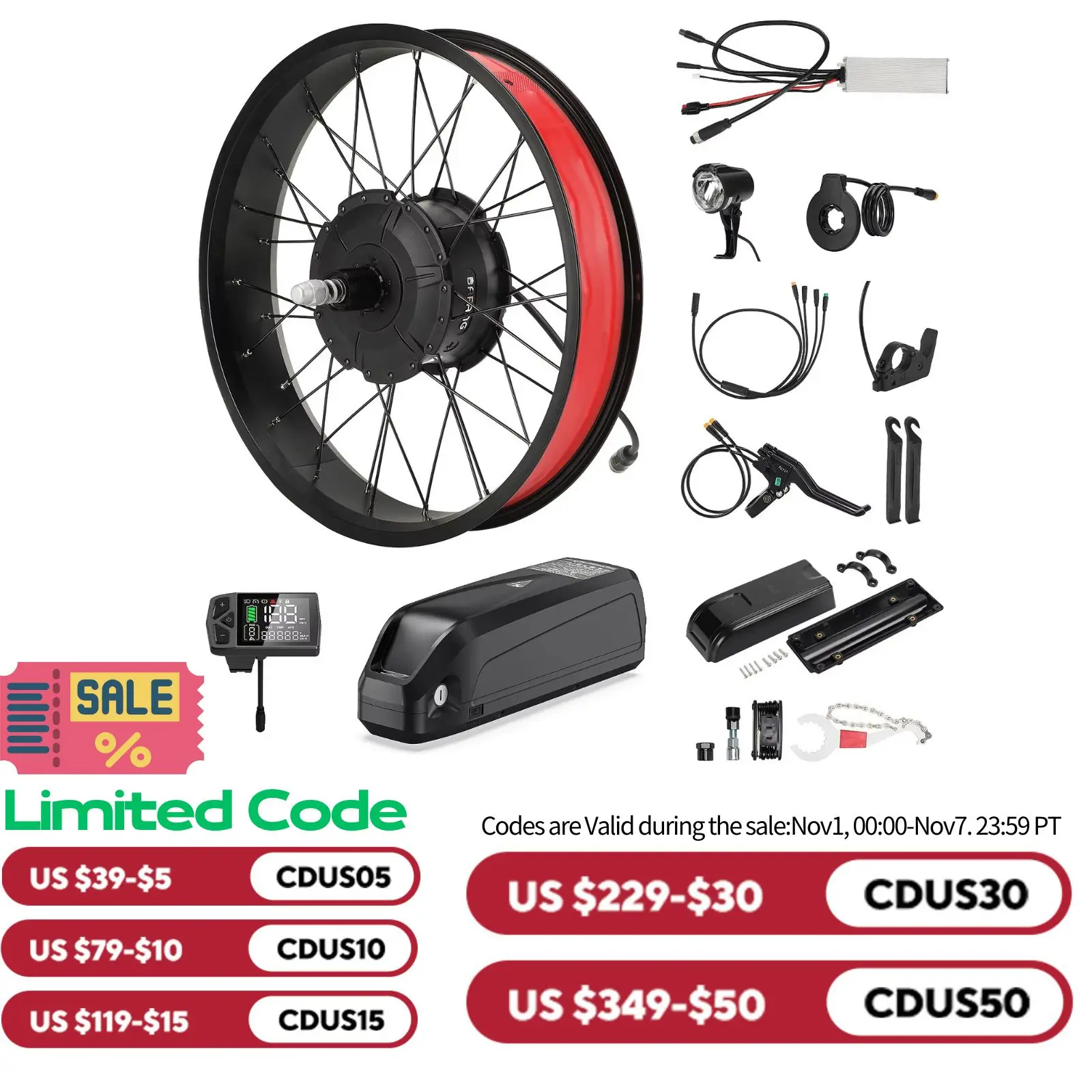 BAFANG 750W E-bike Conversion Kit ebike motor kit-Rear Hub Motor Drive for 20" Snow/Beach Fat Bikes-Upgrade Your MTB Cruiser Foldable Bike