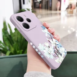 Elegant Magnolia Flower Phone Case Cover for Honor X8A 4G (Light Purple)