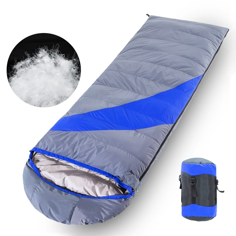 

Winter Ultralight Duck Down Sleeping Bag Outdoor Camping Waterproof Envelope Sleeping Bag For Adult Nylon Soft