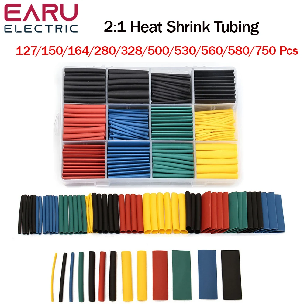 127750pcs Heatshrink Tubing Thermoresistant Tube Heat Shrink Wrapping