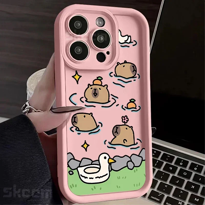Capybara-Themed Soft Silicone Shockproof Phone Case - Cute and Fun Design