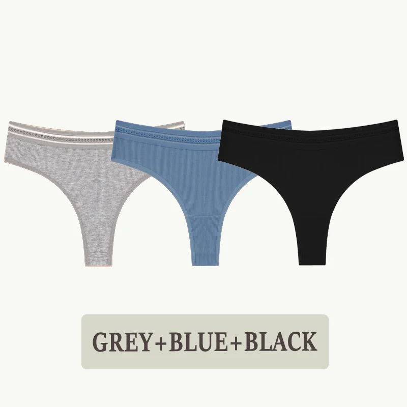 thumbnail image 1 of Tangas de algodón sin costuras para mujer, ropa interior Deportiva Femenina, lencería Sexy de cintura baja, bragas de piezas, calzoncillos íntimos, 3 S-XL, 1 of 5