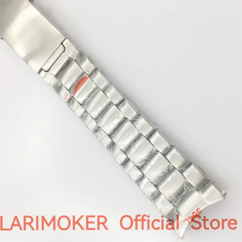 LARIMOKER 20 mm silbernes Edelstahl-Uhrenarmband mit Faltschließe, passend für 39 mm 41 mm Uhrengehäuse-Armband – Detail 5