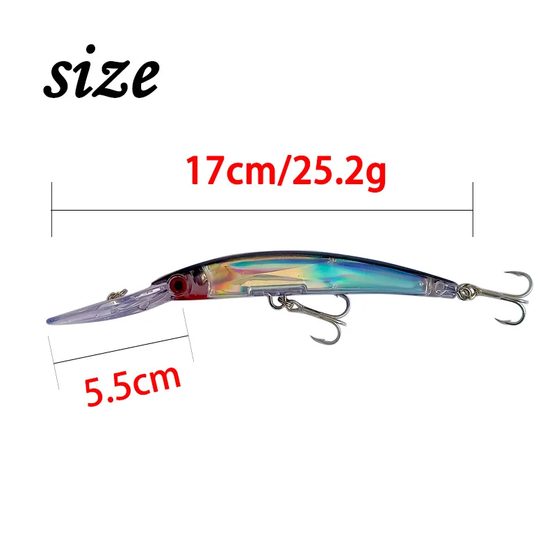 1PCS Big Minnow Lure Floating 17cm 25g Sea Fishing Lures Swimbaits Bass Hard Bait Pesca Artificial Jig Wobblers Crankbait Tackle