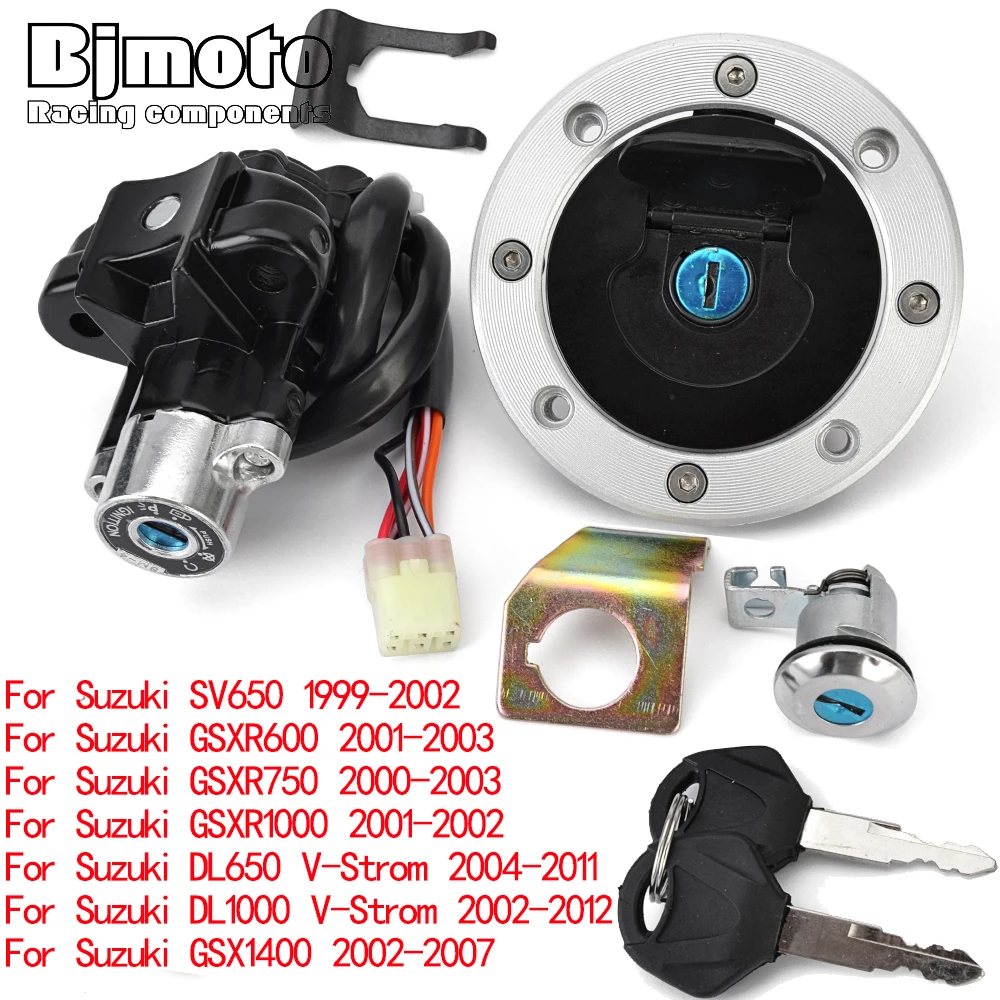 GSX 1400 Fuel Gas Cap Ignition Switch Seat Lock with Key Kit For Suzuki SV-650 GSXR 600 700 GSXR 750 1000 DL 650 1000 V-Strom