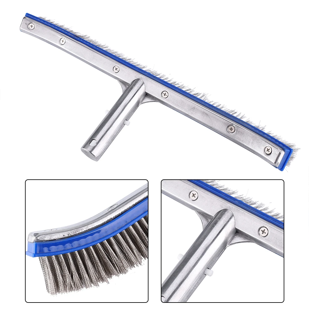 18inch Swimming Pool Steel Brush Bottom Walls Cleaning Supplies for Pond Spa Hot Spring Cleaning Steel Brush Walls