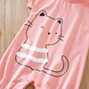 Baby Boys Girls Unisex Newborn Romper 0-18 Months Toddler Clothing Infant summer Short sleeve Cute pink kitten print Jumpsuit infant romper animal print romper