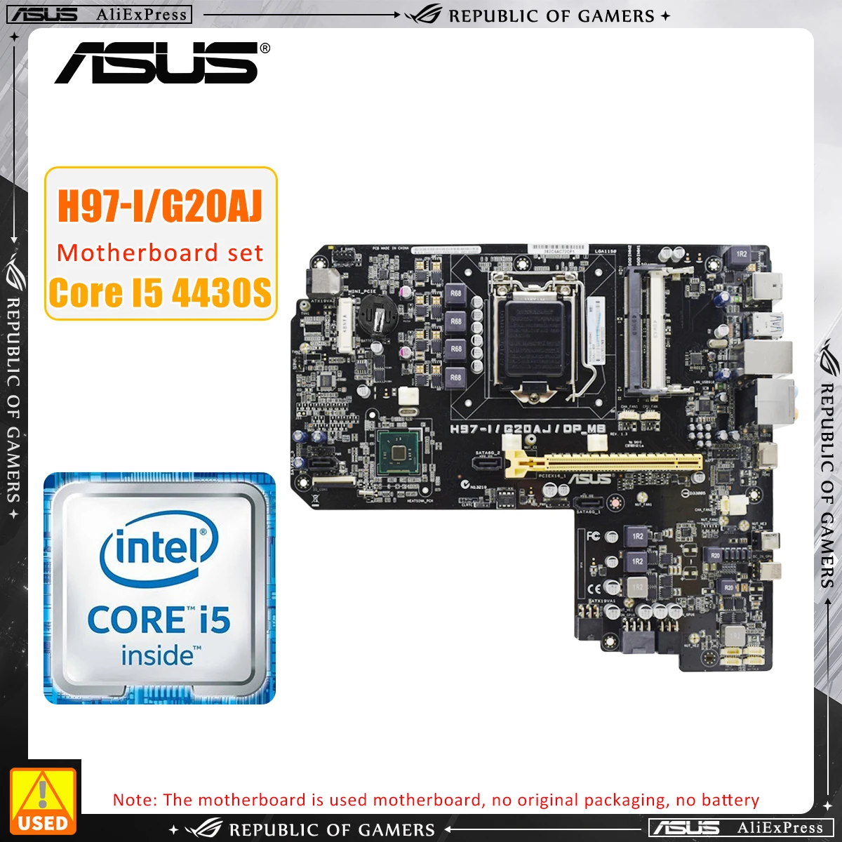 

LGA 1150 Motherboard KIt ASUS H97-I/G20AJ/DP_MB+i5 4430S CPU Intel H97 chipset Motherboard DDR3 RAM SATA2 PCI-E X16 USB2.0