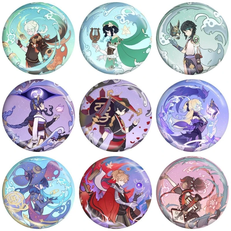 

58mm Game Impact Summertime Odyssey Dream Bubble Brooch Pins Anime Badge Cosplay Accessories For Clothes Backpack Decor Gifts