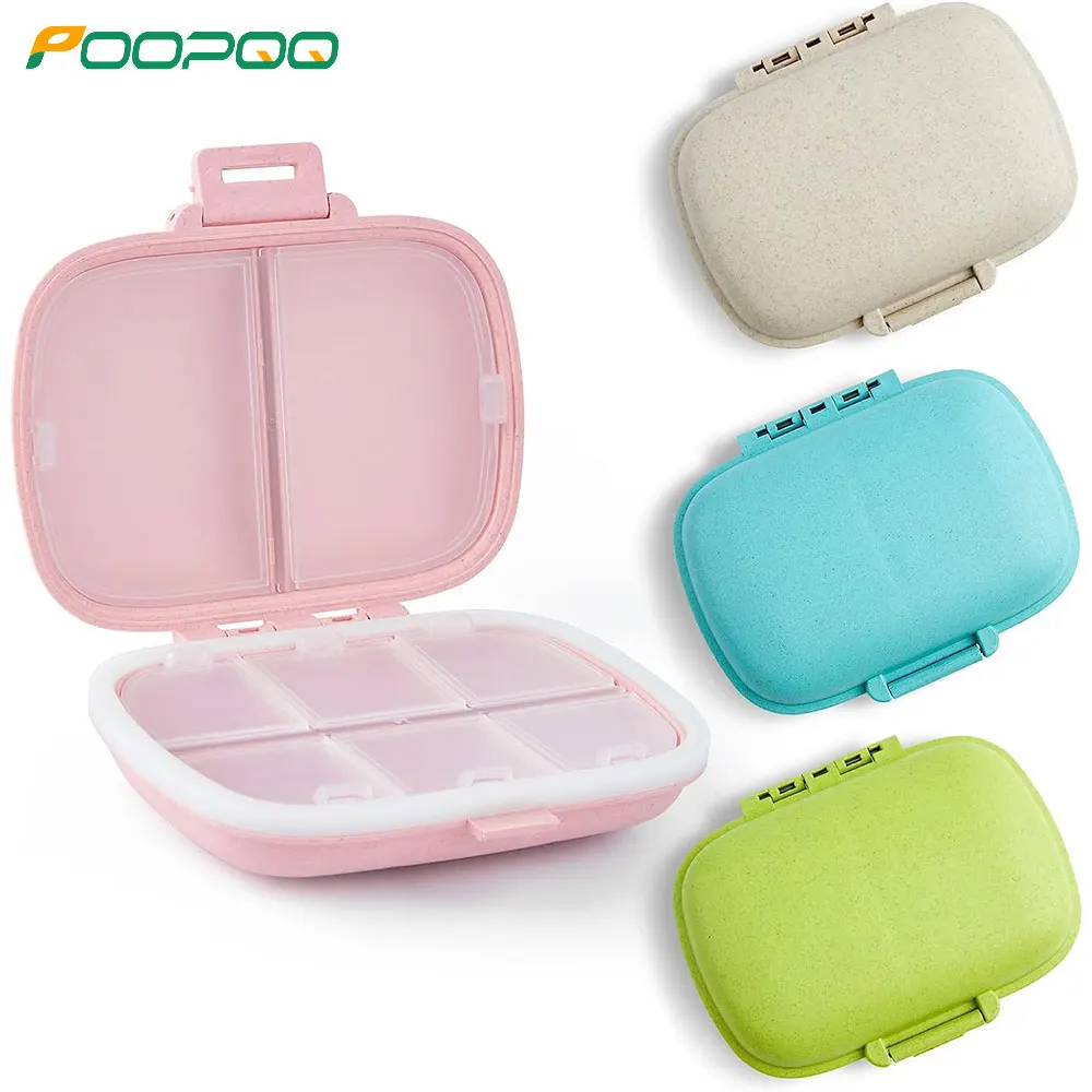 2 Pack Pill Case Organizer,Travel Pill Box with Label, Daily Medicine  Organizer Case, Waterproof Pocket Container Case, Portable Pink Supplement  Case