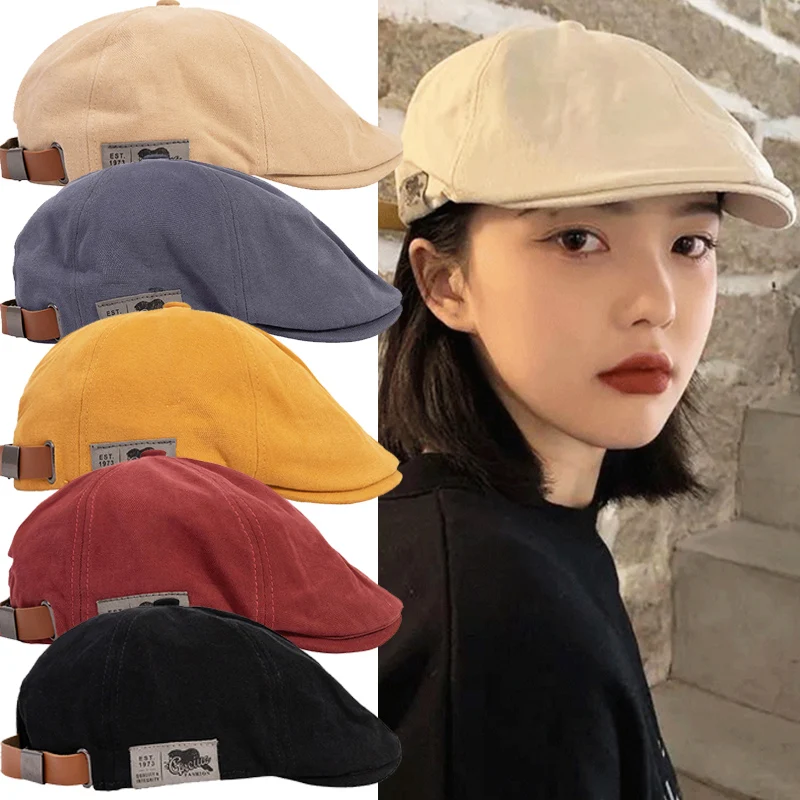 

2022 New Wearing Style Men Hats Berets British Western Style Ivy Cap Classic Woman Vintage Cotton Linen Beret Women Girl Caps