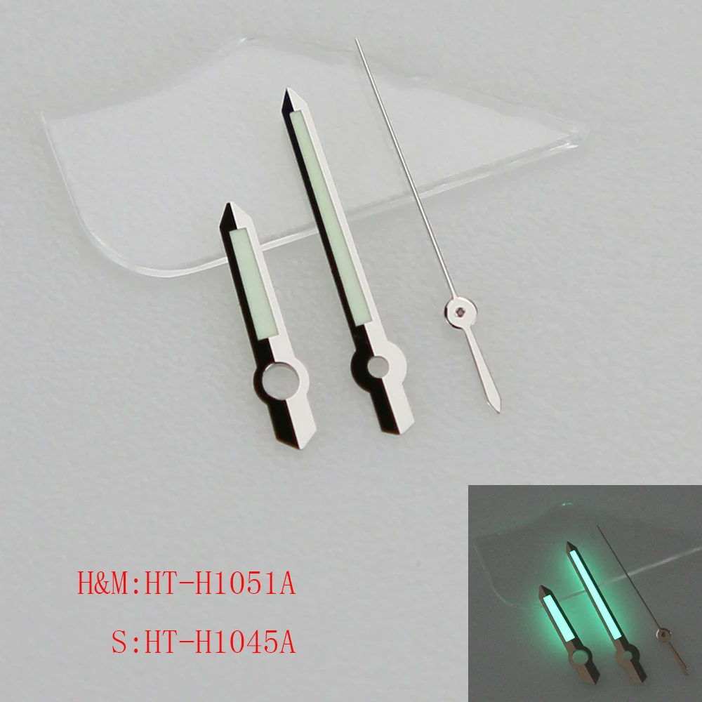 1051 Shiny Super C3 Green Luminous Fit NH34 35 36 38 70 Movement SKX007 Watch Hands