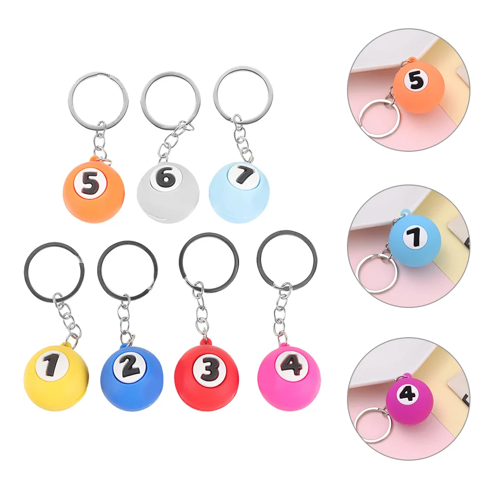 

Children Billiard Ball Toy Billiards Keychain Prizes for Kids Decorative Sports Rings
