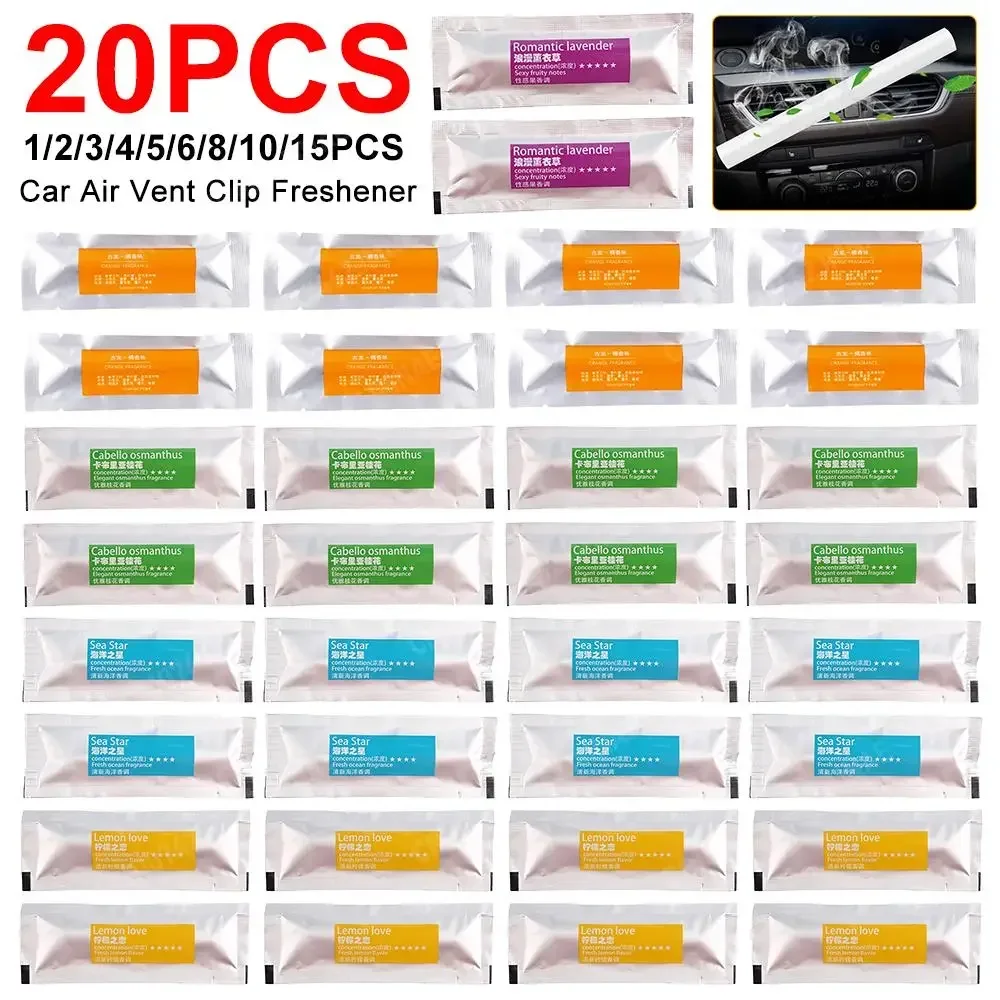 Car Air Freshener Clip Perfume Osmanthus Aroma Sticks Lemon Refills Cologne Supplement