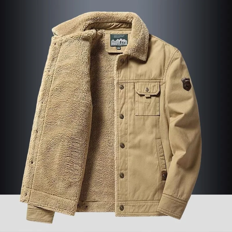 

plus size casual warm 2023 Bomber Jacket Men Corduroy Jacket Street Fashion Clothing Fleece Lined Casual Coats Men Outwear Coats